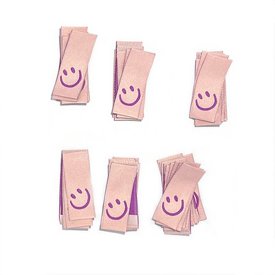 50 vnt 11 spalvų šypsenos siuvinėjimo etiketės rankų darbo drabužiams etiketės Vaikiški drabužiai priežiūros krepšiai „pasidaryk pats“ reikmenys Siuvimo priedai 1,5x4 cm
