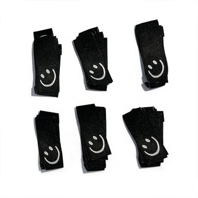 50 vnt 11 spalvų šypsenos siuvinėjimo etiketės rankų darbo drabužiams etiketės Vaikiški drabužiai priežiūros krepšiai „pasidaryk pats“ reikmenys Siuvimo priedai 1,5x4 cm