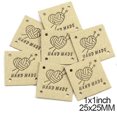 20 buc. Etichete realizate manual Etichete inimioare pentru etichete din piele lucrate manual pentru haine Etichetă realizată manual pentru pălării Accesorii de cusut tricotate 25 mm