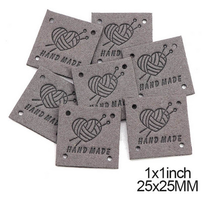 20 buc. Etichete realizate manual Etichete inimioare pentru etichete din piele lucrate manual pentru haine Etichetă realizată manual pentru pălării Accesorii de cusut tricotate 25 mm