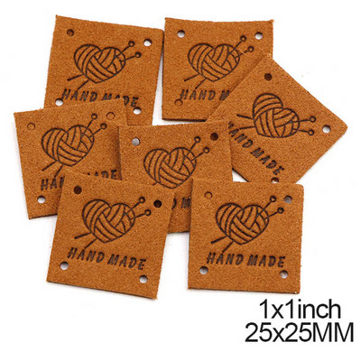 20 buc. Etichete realizate manual Etichete inimioare pentru etichete din piele lucrate manual pentru haine Etichetă realizată manual pentru pălării Accesorii de cusut tricotate 25 mm