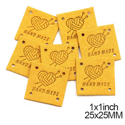 20 buc. Etichete realizate manual Etichete inimioare pentru etichete din piele lucrate manual pentru haine Etichetă realizată manual pentru pălării Accesorii de cusut tricotate 25 mm