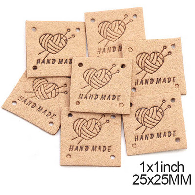 20 buc. Etichete realizate manual Etichete inimioare pentru etichete din piele lucrate manual pentru haine Etichetă realizată manual pentru pălării Accesorii de cusut tricotate 25 mm
