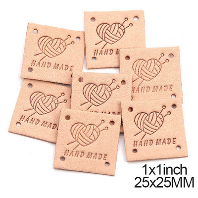 20 buc. Etichete realizate manual Etichete inimioare pentru etichete din piele lucrate manual pentru haine Etichetă realizată manual pentru pălării Accesorii de cusut tricotate 25 mm