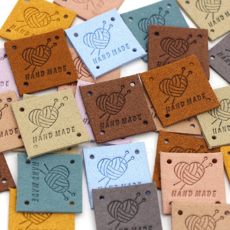20 buc. Etichete realizate manual Etichete inimioare pentru etichete din piele lucrate manual pentru haine Etichetă realizată manual pentru pălării Accesorii de cusut tricotate 25 mm