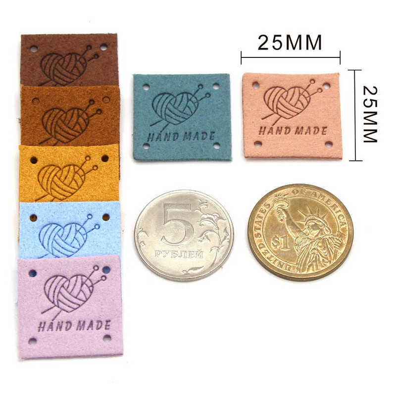20 buc. Etichete realizate manual Etichete inimioare pentru etichete din piele lucrate manual pentru haine Etichetă realizată manual pentru pălării Accesorii de cusut tricotate 25 mm