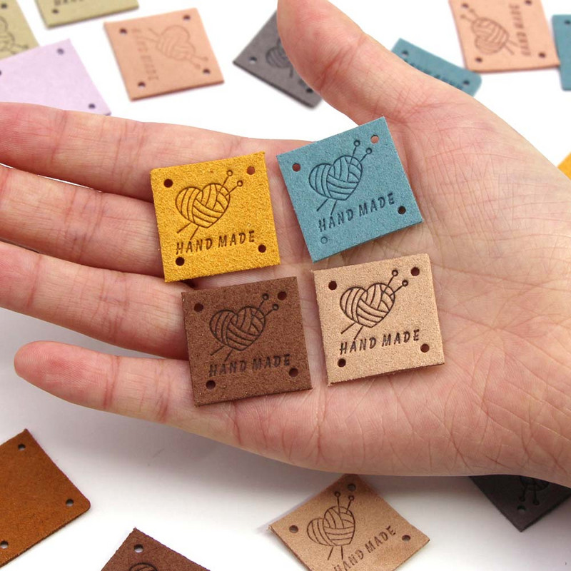 20 buc. Etichete realizate manual Etichete inimioare pentru etichete din piele lucrate manual pentru haine Etichetă realizată manual pentru pălării Accesorii de cusut tricotate 25 mm