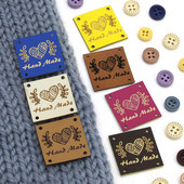 20 vnt. rankų darbo etikečių etiketės 1 colio širdies odinė etiketė rankų darbo drabužių etiketės Rankų darbo „pasidaryk pats“ skrybėlių krepšys drabužių priedams siūti