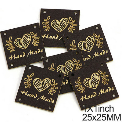 20 vnt. rankų darbo etikečių etiketės 1 colio širdies odinė etiketė rankų darbo drabužių etiketės Rankų darbo „pasidaryk pats“ skrybėlių krepšys drabužių priedams siūti