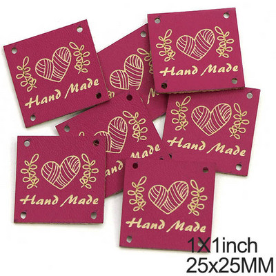 20 vnt. rankų darbo etikečių etiketės 1 colio širdies odinė etiketė rankų darbo drabužių etiketės Rankų darbo „pasidaryk pats“ skrybėlių krepšys drabužių priedams siūti