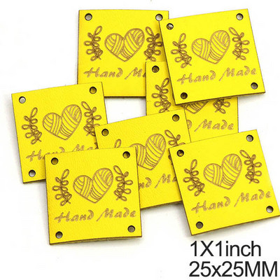 20 vnt. rankų darbo etikečių etiketės 1 colio širdies odinė etiketė rankų darbo drabužių etiketės Rankų darbo „pasidaryk pats“ skrybėlių krepšys drabužių priedams siūti