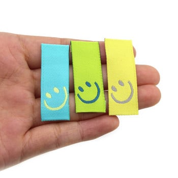 50τμχ Smile Handmade Tags Candy Color Βαμβακερά ρούχα Ετικέτες Κέντημα Χειροποίητα Ετικέτες για βρεφικά ρούχα Αξεσουάρ ενδυμάτων