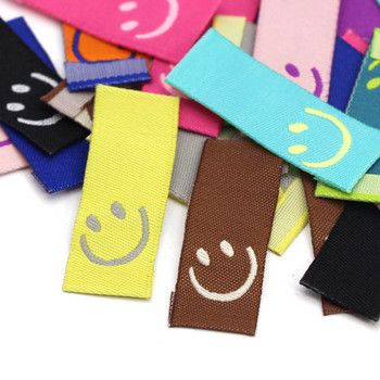 50τμχ Smile Handmade Tags Candy Color Βαμβακερά ρούχα Ετικέτες Κέντημα Χειροποίητα Ετικέτες για βρεφικά ρούχα Αξεσουάρ ενδυμάτων