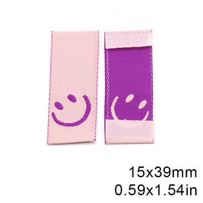 50 komada Ručno izrađene oznake s osmijehom, pamučne naljepnice za odjeću, vez, ručno izrađene oznake za dječju odjeću, dodaci za odjeću