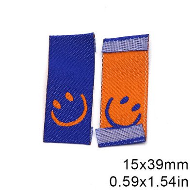 50 komada Ručno izrađene oznake s osmijehom, pamučne naljepnice za odjeću, vez, ručno izrađene oznake za dječju odjeću, dodaci za odjeću