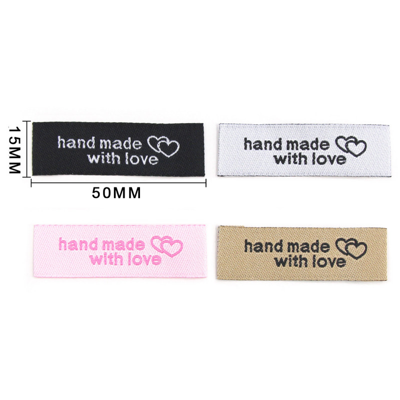 20tk Sildid Sildid Käsitsi valmistatud armastusega Silt Puuvillane Kootud Riided Silt Voldik Käsitsi valmistatud Sildid mütsi/korvi/salli õmblemise tarvikud