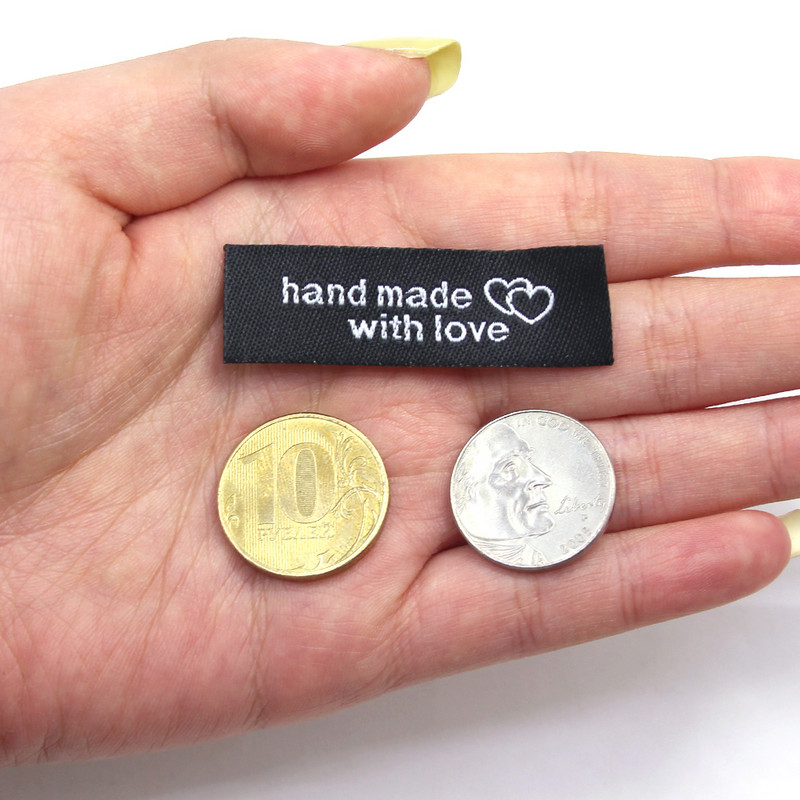 20tk Sildid Sildid Käsitsi valmistatud armastusega Silt Puuvillane Kootud Riided Silt Voldik Käsitsi valmistatud Sildid mütsi/korvi/salli õmblemise tarvikud