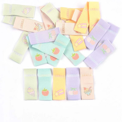 50 vnt. Ledai/braškių siuvinėjimas Drabužių etiketės siuvimui Kepurės Krepšiai Reikmenys „Pasidaryk pats“ amatai Priedai Megztos etiketės c3612