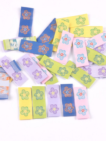 50 τεμ. Χρώμα καραμέλα Μικτό σχέδιο λουλουδιών Ετικέτες κεντήματα Ετικέτες ρούχων για αξεσουάρ ραπτικής Τσάντα ρούχων Χειροποίητα DIY προμήθειες