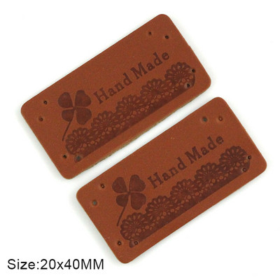 PU odos etiketės siuvimo reikmenims Rankų darbo etiketės 20*40MM rudos etiketės Rankų darbo drabužiams Kepurės DIY Rankdarbiai