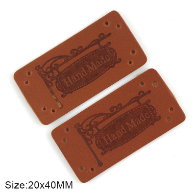 PU odos etiketės siuvimo reikmenims Rankų darbo etiketės 20*40MM rudos etiketės Rankų darbo drabužiams Kepurės DIY Rankdarbiai