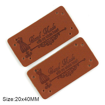 PU odos etiketės siuvimo reikmenims Rankų darbo etiketės 20*40MM rudos etiketės Rankų darbo drabužiams Kepurės DIY Rankdarbiai