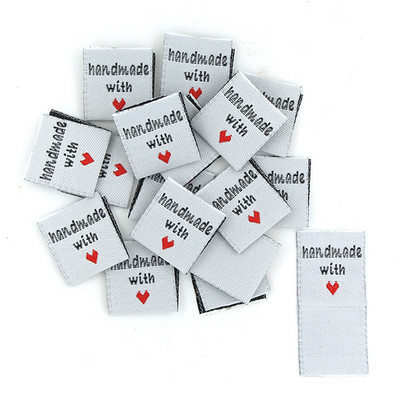 50 tk Käsitsi valmistatud armastusetiketid rõivasiltide jaoks Kangas käsitsi valmistatud silt Kootud sildid käsitsi valmistatud DIY kingituste õmblustarvikute jaoks
