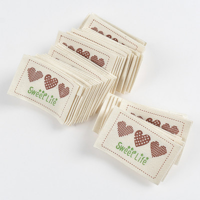 48PCS/pak. Srce sove Otisnute perive platnene naljepnice Oznake Dekoracija DIY Ručno izrađene zanatske šivenje Torbe za odjeću Dodaci