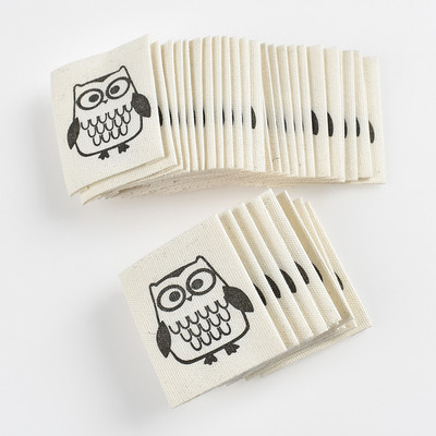 48PCS/pak. Srce sove Otisnute perive platnene naljepnice Oznake Dekoracija DIY Ručno izrađene zanatske šivenje Torbe za odjeću Dodaci