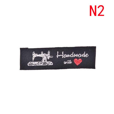 50 komada DIY naljepnica sa zastavicama za dodatke za šivanje odjeće, tkane ručno izrađene s ljubavlju, mačji šivaći stroj, naljepnice za odjeću, reljefne oznake