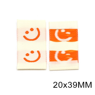 50 buc Etichete pentru haine Smile Etichete din bumbac alb lucrate manual Etichete realizate manual de broderie pentru haine pentru bebeluși Cusut Artizanat Accesorii pentru îmbrăcăminte