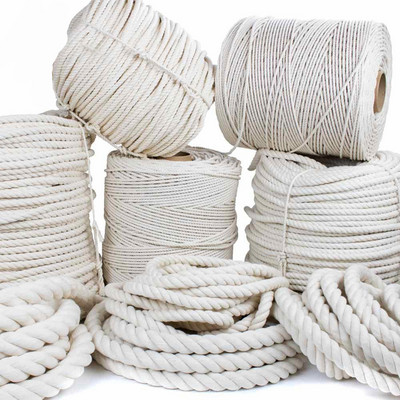 Macrame Cord 1/2/3/4/5/6/8/10mm Cotton Macrame Rope String Sewing DIY Natural Jute Ribbon Craft Twisted Braided Home Decoration
