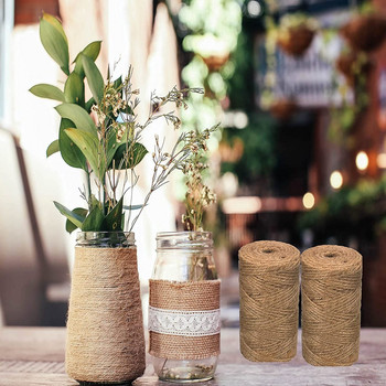 1mm 2mm φυσικό Vintage σχοινί γιούτας σπάγκος κορδόνι λινάτσα DIY Crafts Συσκευασία δώρου από γιούτα κάνναβη Κηπουρική Διακόσμηση γάμου