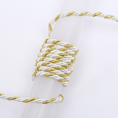 10 metri/partija 5 mm 3 šķiedru poliestera virve bižutērijas rotaslietām dāvanu kastītes dekorēšanai.