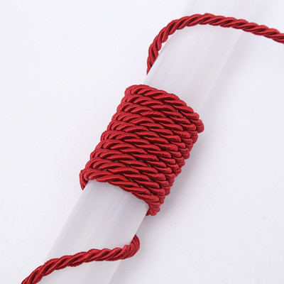 10 metri/partija 5 mm 3 šķiedru poliestera virve bižutērijas rotaslietām dāvanu kastītes dekorēšanai.