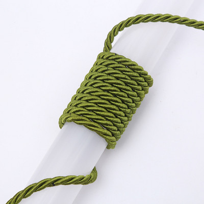 10 metri/partija 5 mm 3 šķiedru poliestera virve bižutērijas rotaslietām dāvanu kastītes dekorēšanai.