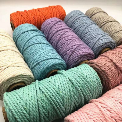 Macrame Cord 2mm 100m Cotton Rope Natural Cotton Rope for Knots Macrame Supplies Wall Hangers Boho Decoration Macrame String