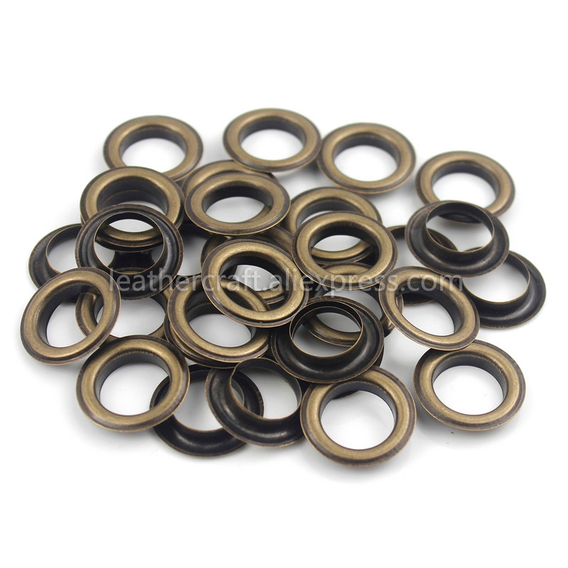 100 rinkinių 10 mm žalvarinė kilpa su poveržle 800# odinė rankdarbių taisymo įvorė apvali akių žiedai batams krepšys Drabužiai odinė diržo kepurė