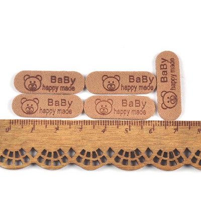 50 komada Ručno izrađene etikete s uzorkom medvjeda Oznake Odjeća Ručno izrađene etikete od PU kože Uradi sam šeširi Torbe Oznake za šivanje Odjevni dodaci cp3509