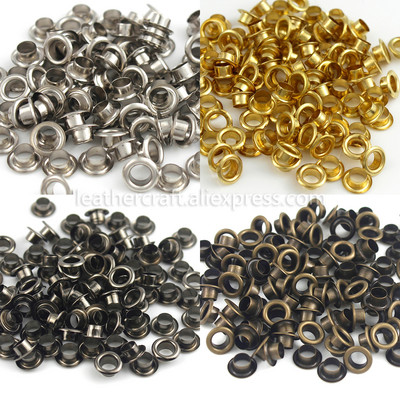 100sets 3.5mm Brass Eyelet with Washer Leather Craft Repair Grommet Round Eye Rings For Shoes Bag Clothing Leather Belt Hat