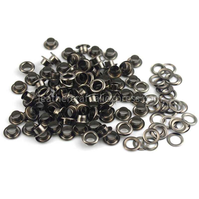 100 rinkinių 3,5 mm žalvarinė kilpa su poveržle.