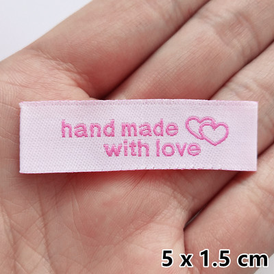 40 komada naljepnica za odjeću 50x15 mm ručno rađenih oznaka naljepnica od poliesterske tkanine DIY odjeća šeširi traperice torbe pribor pribor