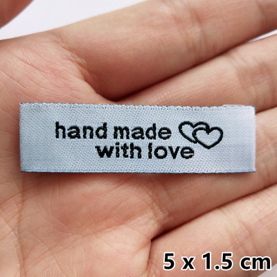 40 komada naljepnica za odjeću 50x15 mm ručno rađenih oznaka naljepnica od poliesterske tkanine DIY odjeća šeširi traperice torbe pribor pribor