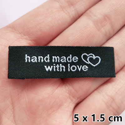 40 komada naljepnica za odjeću 50x15 mm ručno rađenih oznaka naljepnica od poliesterske tkanine DIY odjeća šeširi traperice torbe pribor pribor