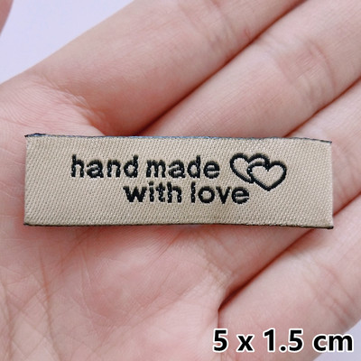 40 komada naljepnica za odjeću 50x15 mm ručno rađenih oznaka naljepnica od poliesterske tkanine DIY odjeća šeširi traperice torbe pribor pribor