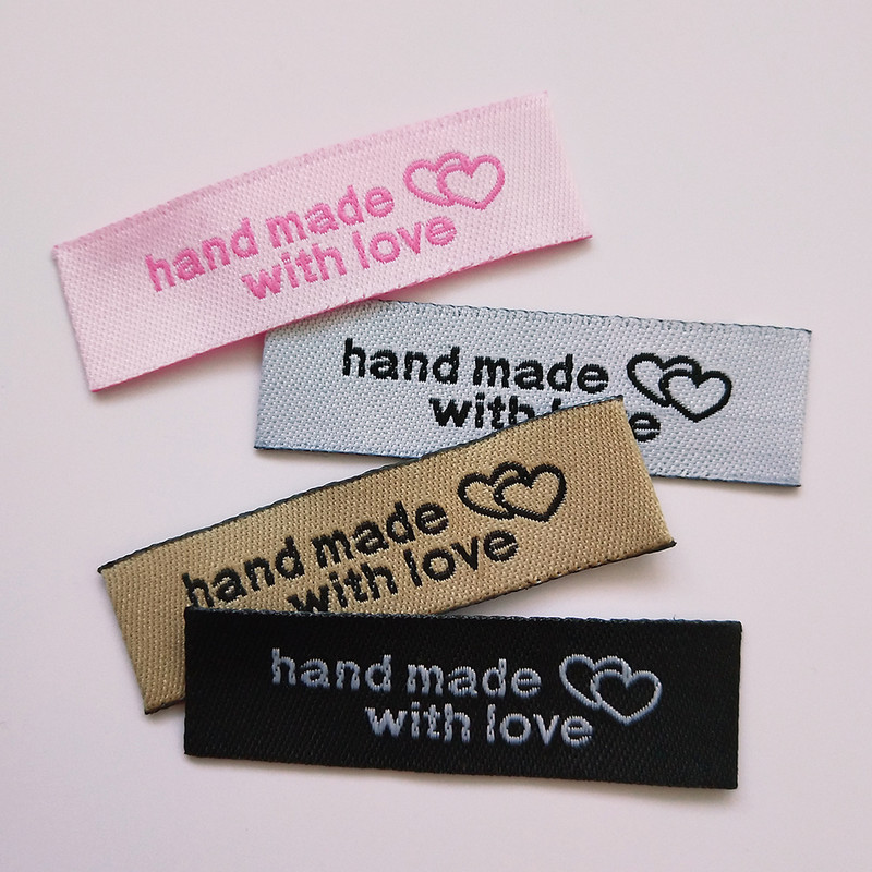 40 komada naljepnica za odjeću 50x15 mm ručno rađenih oznaka naljepnica od poliesterske tkanine DIY odjeća šeširi traperice torbe pribor pribor