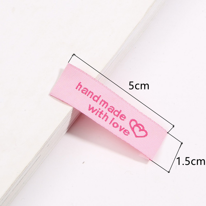 40 komada naljepnica za odjeću 50x15 mm ručno rađenih oznaka naljepnica od poliesterske tkanine DIY odjeća šeširi traperice torbe pribor pribor