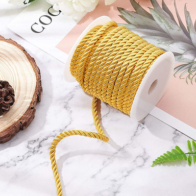 5 mm 5/10YD susuktos virvelės lyno apdaila, dekoratyvinė nailono virvė Rankų darbo virvelė, skirta siuvimui amatų apmušalai namų dekoravimui