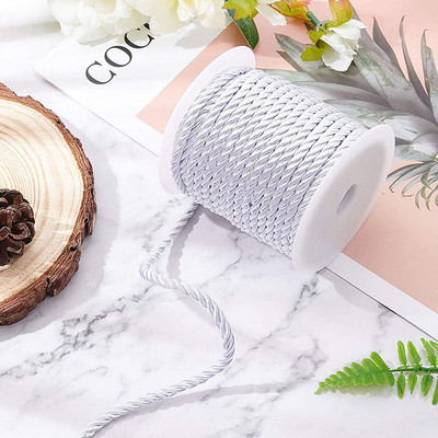 5 mm 5/10YD susuktos virvelės lyno apdaila, dekoratyvinė nailono virvė Rankų darbo virvelė, skirta siuvimui amatų apmušalai namų dekoravimui