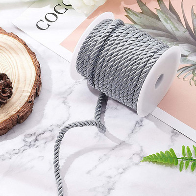 5 mm 5/10YD susuktos virvelės lyno apdaila, dekoratyvinė nailono virvė Rankų darbo virvelė, skirta siuvimui amatų apmušalai namų dekoravimui